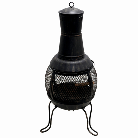 Gratare cu carbuni - Semineu pentru terasa KLUGMEISTER KY1822M, material otel, capac superior, gratar interior, dimensiuni 43x43x91 cm