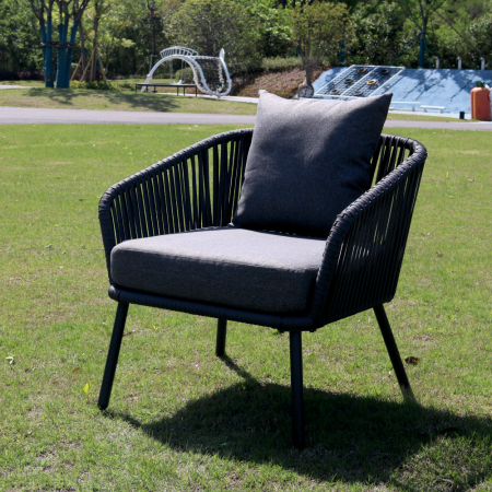 Set mobiler terasa/gradina din aluminiu KLUGMEISTER KJF10537, canapea + doua fotolii + masa din sticla (perne incluse), culoare gri [3]