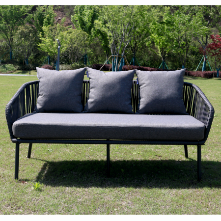 Set mobiler terasa/gradina din aluminiu KLUGMEISTER KJF10537, canapea + doua fotolii + masa din sticla (perne incluse), culoare gri [2]