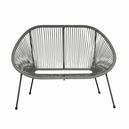 Set mobilier terasa/gradina KLUGMEISTER KJF3643, doua scaune + canapea + masuta, material otel + ratan, culoare gri [1]