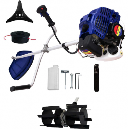 Motocoase - Set Motocoasa Micul Fermier GF-1310, 3.4CP + Cap Prasitoare + 2 Sisteme Taiere, model nou