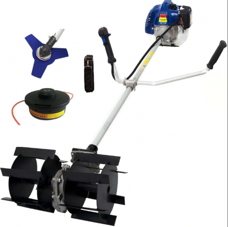 Set Motocoasa Micul Fermier GF-1310, 3.4CP + Cap Prasitoare + 2 Sisteme Taiere, model nou [3]