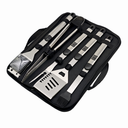 Set ustensile pentru gratar 5 piese KLUGMEISTER KY008, geanta inclusa, furculita + spatula + cleste + doua perii [2]