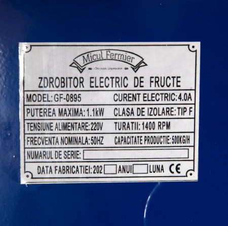Set Zdrobitor fructe electric Micul Fermier 500 Kg/ora + Teasc 32L Lemn Verde [2]