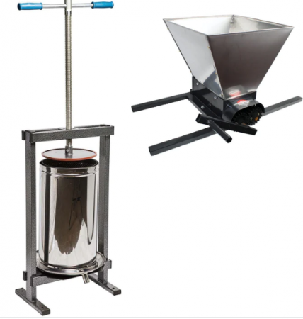 Zdrobitor struguri - Set Zdrobitor Struguri Elefant HGP-50S, 180kg/Ora + Teasc inox VILEN 25L