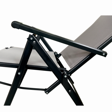 Sezlong pliabil de gradina din otel KLUGMEISTER KJF3792, pliabil, dimensiuni 165x48x115 cm, culoare gri [5]