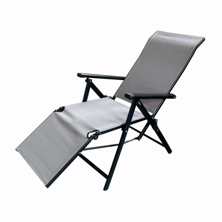 Sezlong pliabil de gradina din otel KLUGMEISTER KJF3792, pliabil, dimensiuni 165x48x115 cm, culoare gri [4]