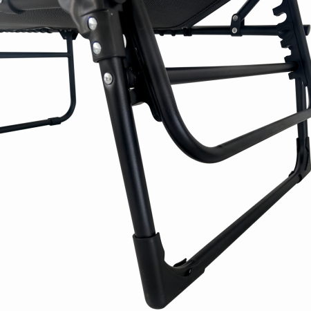 Sezlong pliabil din otel 189x59x34 cm din otel si fir textilene MESTERINO KJF3797, culoare neagra [5]