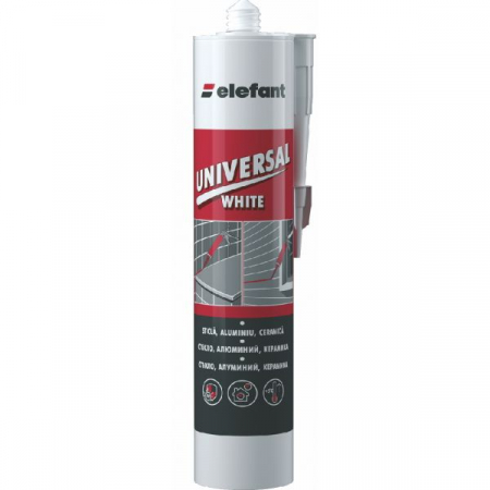 Piese de schimb - Silicon universal ELEFANT UNIVERSAL WHITE, 280ml, alb