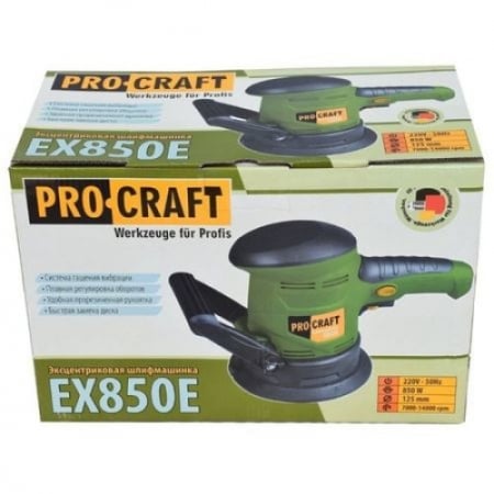 Slefuitor excentric ProCraft EX-850E, 850W, Germania,diametru disc 125mm, 14000Rpm [6]