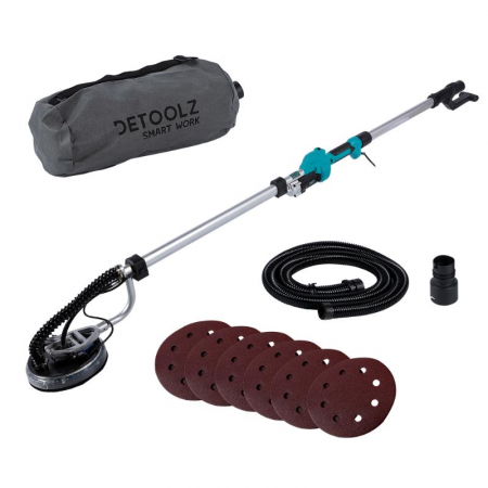 Slefuitor pentru pereti, extensibil cu aspirator si sac DeToolz DZ-C218, 750W, 215mm [4]