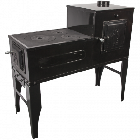 Sobe si Seminee - Soba de gatit emailata, tip L, culoare neagra tip 2, stanga, Evotools, 680536