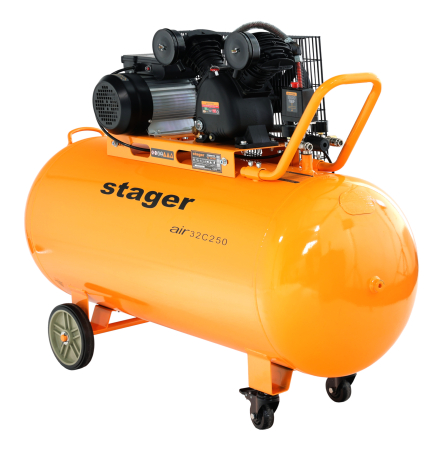 Compresoare angrenare curea - Stager Air 32C250 compresor aer, 250L, 10bar, 324L/min, monofazat, angrenare curea