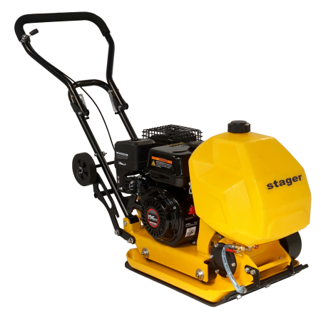 ProEnerg - Stager PCB60 Placa compactoare usoara, Loncin G200F benzina, rezervor apa, roti, covor silicon