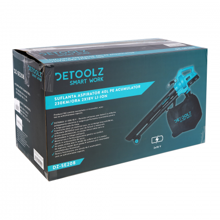 DZ-SE208 Suflanta Aspirator 40L pe acumulator 210km/ora 18V [3]