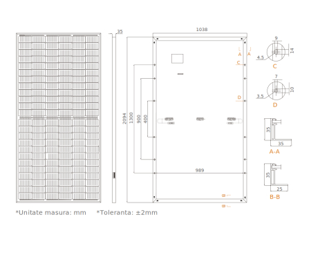 Sunpal SP460M-72H Panou fotovoltaic 460W, monocristalin, MBB Half-cut [2]