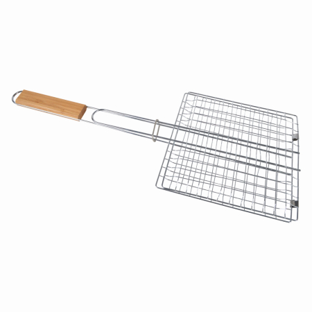 Ustensile gratar - Suport carne pentru gratar KLUGMEISTER KY049, din otel, cu maner de lemn