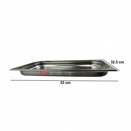 Tava de bucatarie de inox 530x325x20mm [5]