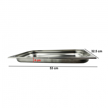 Tava de bucatarie din inox 530x325x40mm [5]