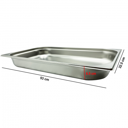 Tava de bucatarie din inox 530x325x65mm [5]
