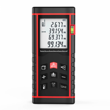 Diverse scule de mana - Telemetru cu laser HECHT 2003, lungime maxima masurata 50 metri, display LCD, precizie 2 mm, clasa II