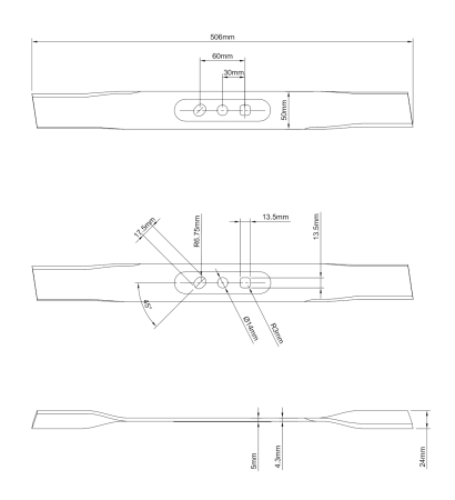 Texas Cutit rezerva masini de tuns iarba seriile Razor si Smart 5, 20", 506x50mm [1]