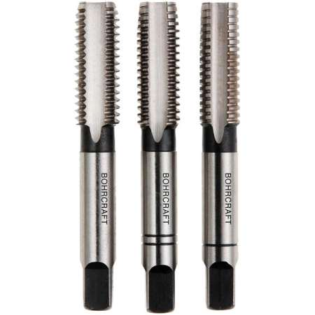 Filiere si tarozi - Unior Set 3 tarozi pentru filetare manuala M8, 1.25x6.8x56mm