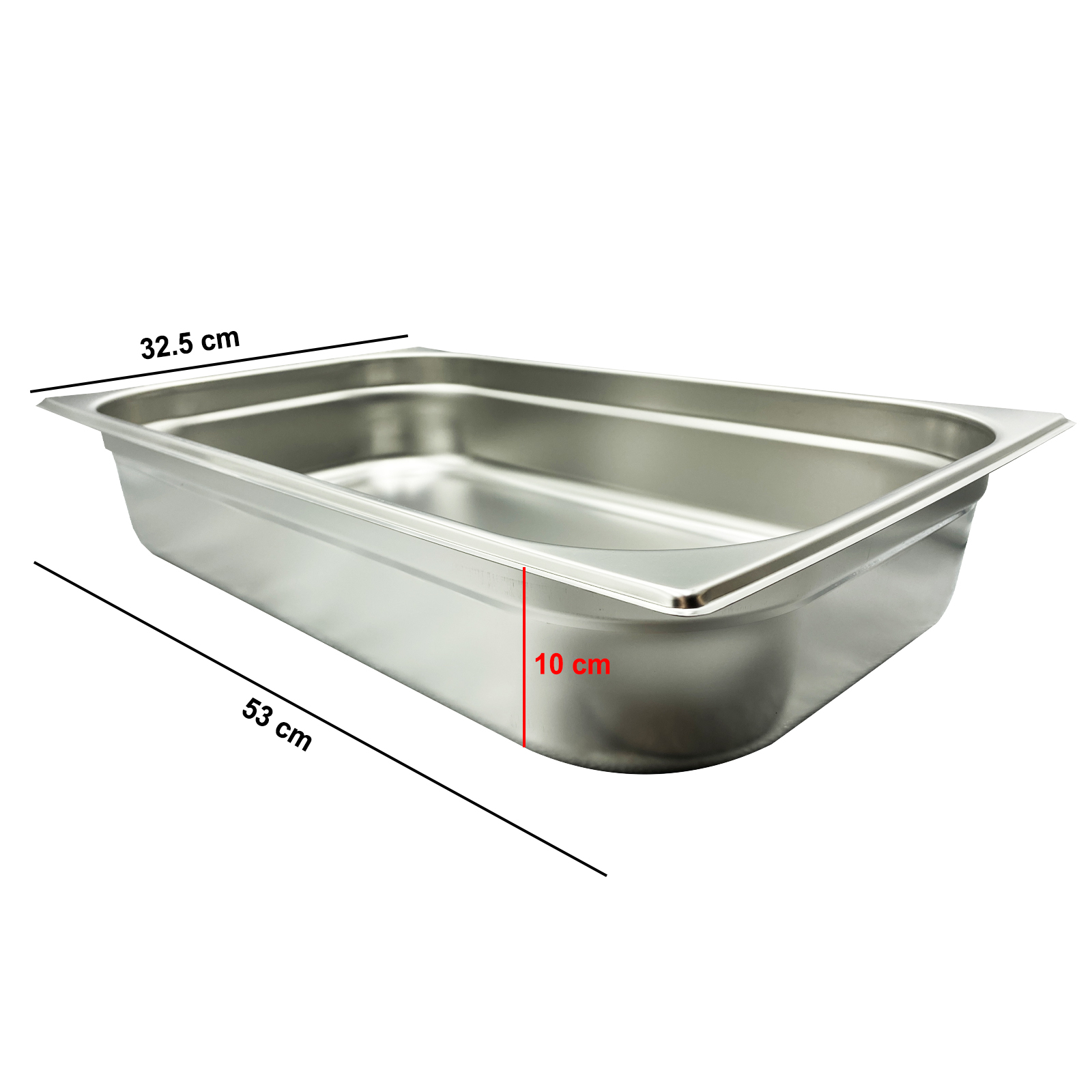 Tava de bucatarie de inox 530x325x100mm