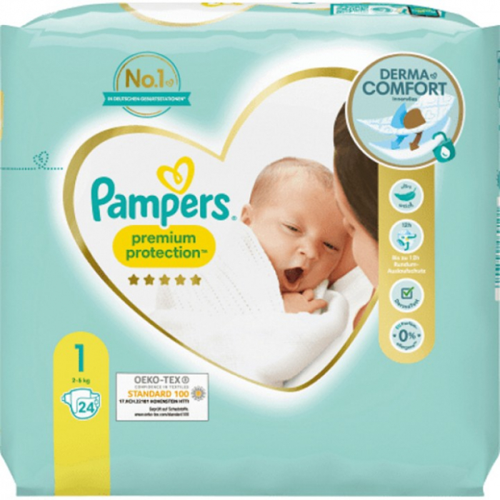 Pampers Premium Protection Scutece Nr.1, 24 bucati [1]