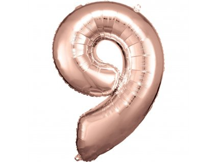 Baloane Aniversare - Balon Aniversare 80cm Roz , cifra 9, 1 buc