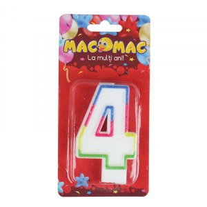 Utile - Mac-Mac Lumanare Aniversara Cifra 4