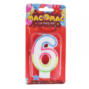 Utile - Mac-Mac Lumanare Aniversara Cifra 6