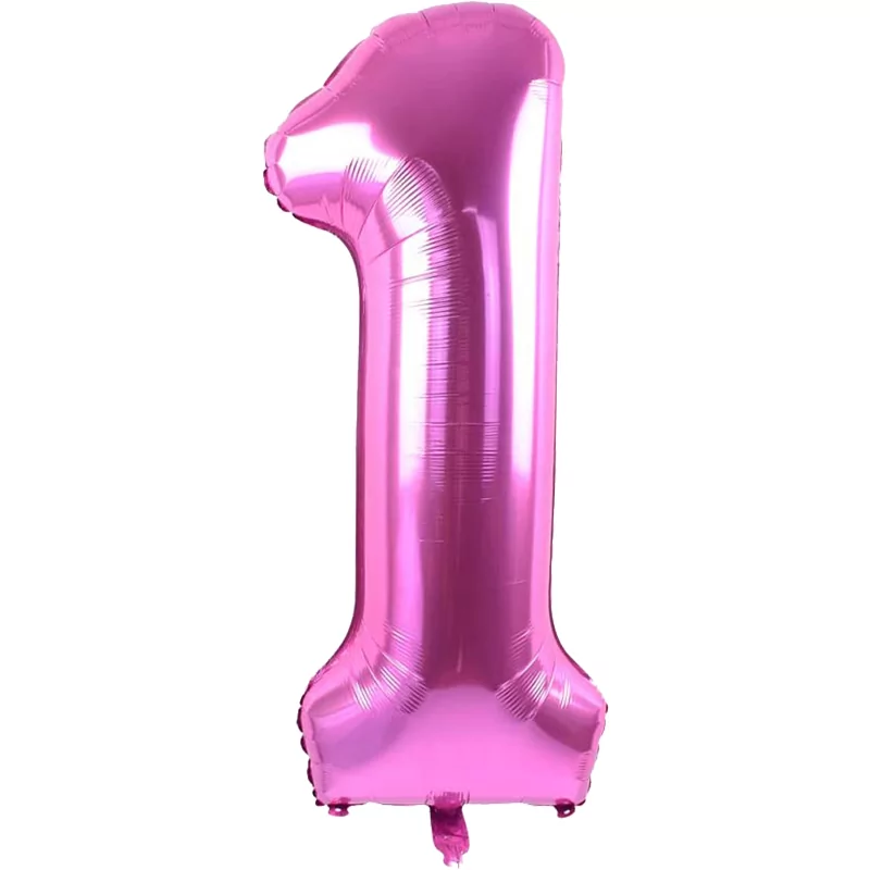 Baloane Cifre - Baloane cifra1, 100 cm, roz