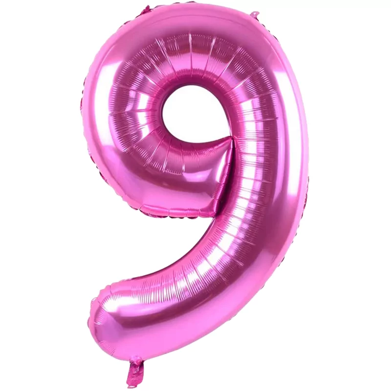 Utile - Baloane cifra 9, 100 cm, roz