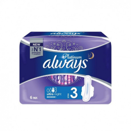 Absorbante & Tampoane - Always Platinum Night 6buc