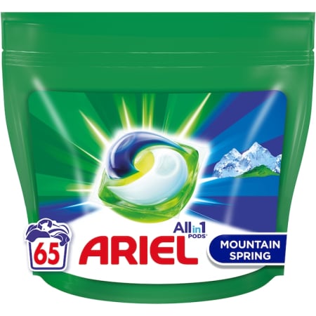 Ingrijire Casa - Ariel All in One Pods Mountain Spring Detergent de Rufe Capsule, 65 spalari