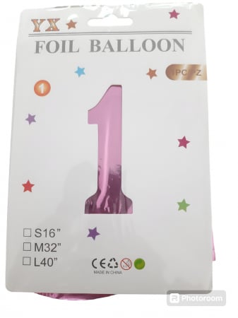 Balon Folie Cifra1 Roz 80cm [1]