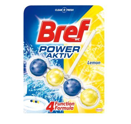 Ingrijire Casa - Bref Power Aktiv Lemon Odorizant pentru Toaleta, 50g