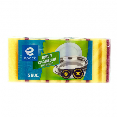 Articole Menaj si Accesorii pentru Casa - Epack Set Bureti cu caneluri / 5buc pe set