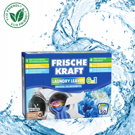 Detergenti de rufe - Foaie de rufe Universal - Frische Kraft 6în1, 50 foite