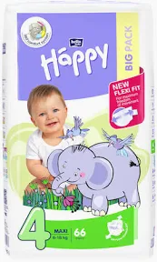 Scutece - Happy Big Pack Maxi Nr4   66Buc