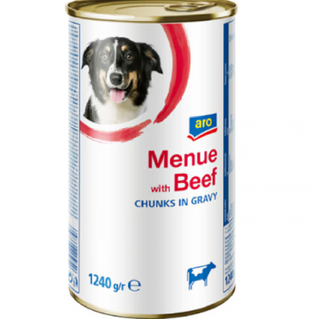 Articole pentru Caini si Pisici - Hrana Umeda pentru caini cu Vita 1.2 kg, Aro