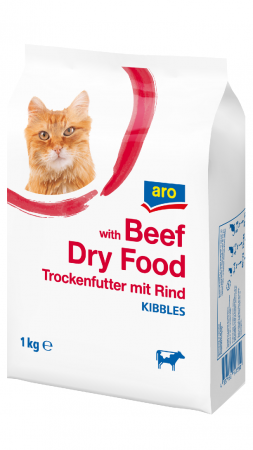 Articole pentru Caini si Pisici - Hrana uscata completa pentru pisici adulte cu Vita,  1kg Aro