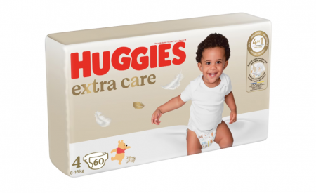 Ingrijire Bebelusi - Huggies Extra Care Scutece Nr. 4, 8-16 kg, 60 bucati