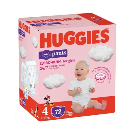 Ingrijire Bebelusi - Huggies Pants for Girls Scutece Chilotel Nr. 4, 9-14 kg, 72 bucati