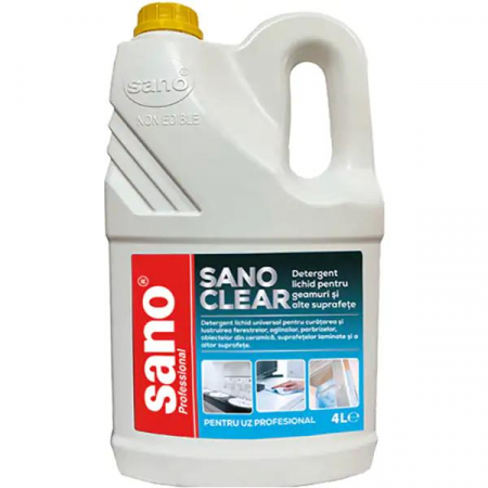 Sano Detergent Pardoseli - Sano Clear Detergent Profesional Geamuri Si Suprafete 4l