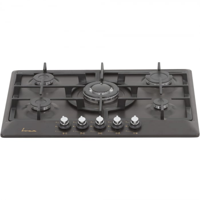 Plita incorporabila Fram FBH-S705IWF-RBK, Gaz, 5 arzatoare, Wok, Aprindere electrica, Gratar fonta, Duze GPL incluse, 70 cm, Negru [2]