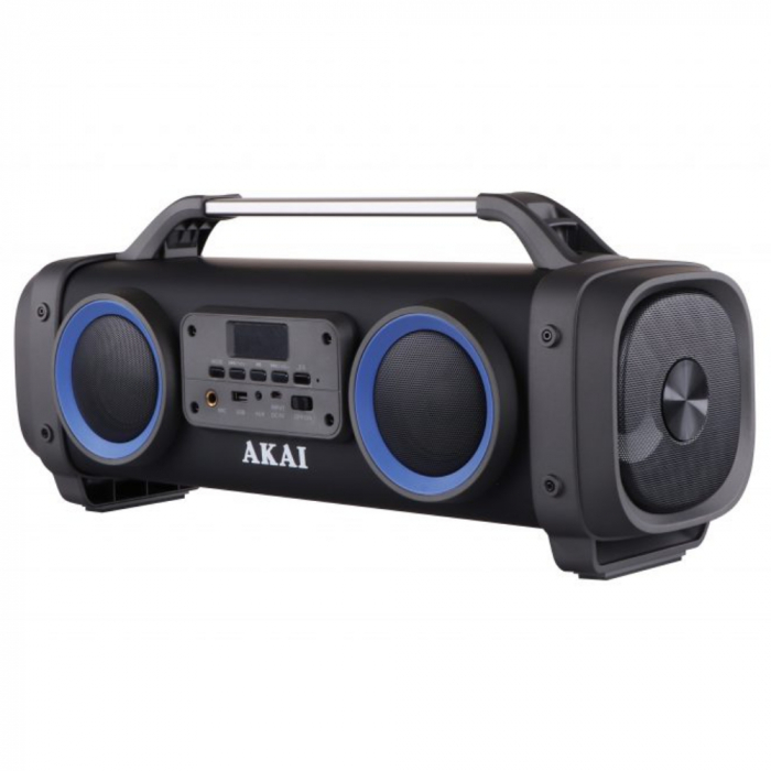 Boxa portabila activa Akai ABTS-SH02, 15 W, Bluetooth, USB, Aux in, radio FM, difuzoare Boombox 2.2 canale, functie Karaoke, egalizator, neagra [4]