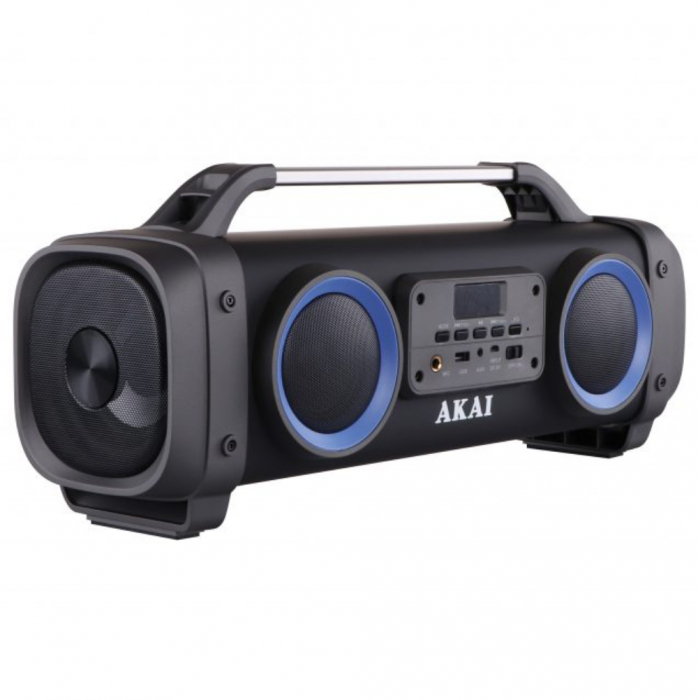 Boxa portabila activa Akai ABTS-SH02, 15 W, Bluetooth, USB, Aux in, radio FM, difuzoare Boombox 2.2 canale, functie Karaoke, egalizator, neagra [3]