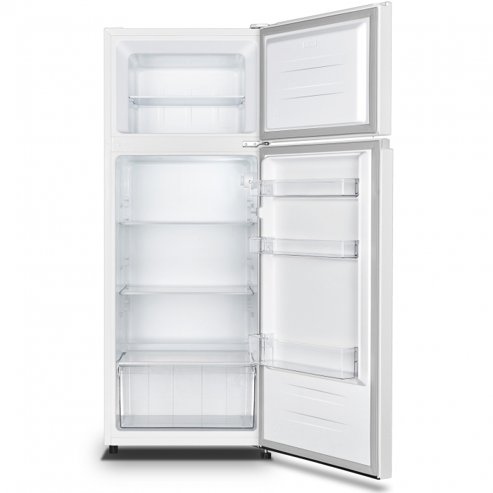 Frigider cu doua usi Heinner HF-HS205E++, 206 l, Clasa E, lumina LED, 3 rafturi de sticla, H 143.4 cm, Alb [2]